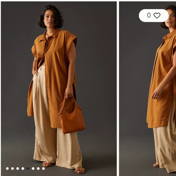 Anthropologie Maeve Brown Button Down Dress - Picture 14 of 16